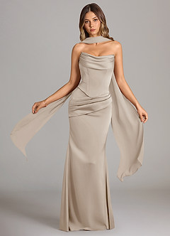 Azazie Sorrel Bridesmaid Dresses Frost Mermaid Strapless Stretch Satin Convertible Dress image1