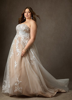 Azazie Keri Suknie ślubne Suknia balowa Bez ramiączek Sznurówka Pociąg sądowy Sukienka image15