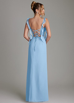 Azazie Jessamine Bridesmaid Dresses Powder Blue Mermaid Corset Chiffon Dress image8