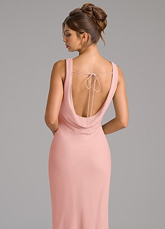 Azazie Rylina Bridesmaid Dresses Rosette Mermaid Pleated Chiffon Dress image2