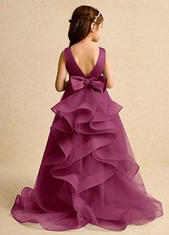 Azazie Lior Flower Girl Dresses Mulberry Ball-Gown Pleated Tulle Dress image8
