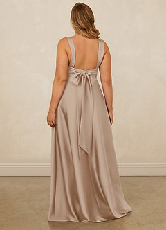 Christian Siriano Bridal for Azazie 1001 Bridesmaid Dresses Taupe A-Line Sweetheart Neckline Stretch Satin Dress image12