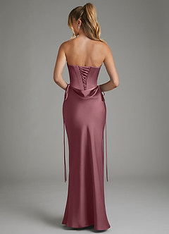 Azazie Natasha At-home Try On Dresses Desert Rose Mermaid Corset Stretch Satin Dress image2