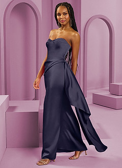 Barbie ♥ Azazie Brudtärnklänningar Klänning av Tubklänning i Stretch Satin Axelbandslös Stormig Konvertibel image6