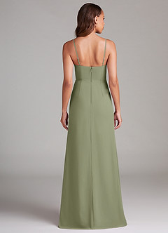 Azazie Maci Bridesmaid Dresses Pistachio Sheath Pleated Chiffon Dress image7