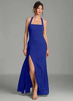 Azazie Ezra Bridesmaid Dresses Royal Blue Mermaid Pleated Mesh Dress image5