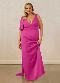 Christian Siriano Bridal for Azazie 1011 Robes de demoiselle d'honneur Robe Sirène en Satin extensible Arc Fuchsia image16