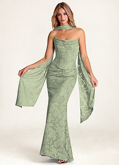 front Azazie Matching Color Floral Burnout Scarf