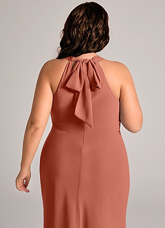Azazie Doretta Bridesmaid Dresses Clay Mermaid Pleated Chiffon Dress image12