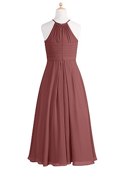 Azazie Ginger Junior Amethyst A-Line Pleated Chiffon Dress image8