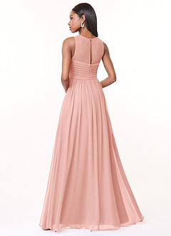 Azazie Nina Brautjungfernkleider A-Linie Plissee Chiffon Kleid Rosettenrosa image2