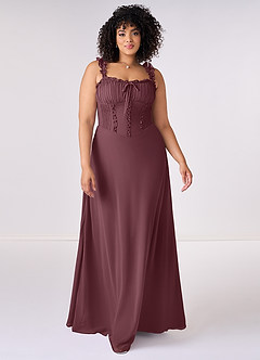 Barbie ♥ Azazie Bridesmaid Dresses Sangria A-Line Sweetheart Neckline Chiffon Dress image6