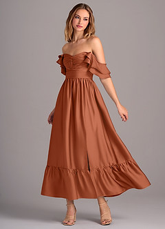 Azazie Anaya Bridesmaid Dresses Cedar Rose A-Line Sweetheart Neckline Stretch Satin Convertible Dress image3