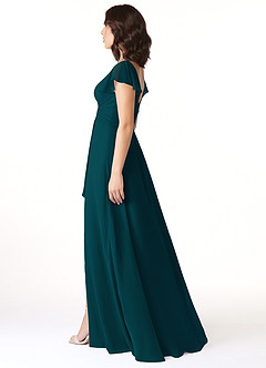 Azazie Omari Bridesmaid Dresses Pine A-Line Chiffon Dress image3