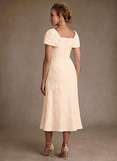 Azazie Aguilas Mère de la mariée Robes Robe Sirène en Jacquard Floral Épaule décolletée Jacquard Crème image2