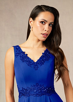 Azazie Devana Mother of the Bride Dresses Royal Blue A-Line Sequins Chiffon Dress image6