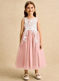 Azazie Sundae Robe Demoiselle D'honneur Fillette Robe Princesse en Dentelle Rosette image7