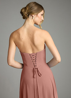 Azazie Ayla Abiti da Damigella Abito A-Line in Chiffon Scollo a Cuore Cedro Rosa image13