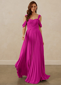 Christian Siriano Bridal for Azazie 1013 Bridesmaid Dresses Fuchsia A-Line Off the Shoulder Chiffon Dress image9