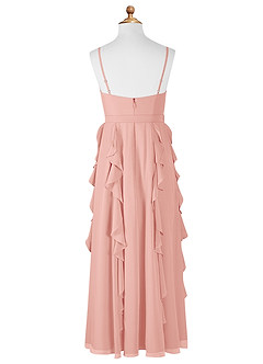 Azazie Peyton Junior Rosette A-Line V-Neck Cascading Ruffles Chiffon Dress image8