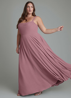 Azazie Shaude Bridesmaid Dresses Amethyst A-Line Pleated Chiffon Dress image10