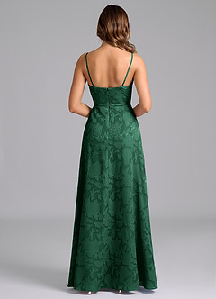 Azazie Wren Bridesmaid Dresses Dark Green A-Line Strapless Floral Burnout Dress image6