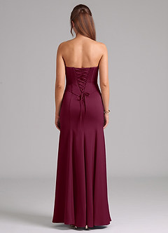 Azazie Ximena Bridesmaid Dresses Mulberry Mermaid Corset Stretch Satin Convertible Dress image6