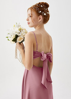 Azazie Shale Junior Vintage Mauve A-Line Stretch Satin Dress image1