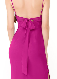 Azazie Mai Bridesmaid Dresses Fuchsia Sheath Pleated Chiffon Dress image6