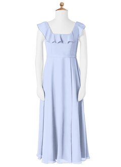 Azazie Jinny Junior Ice A-Line Ruched Chiffon Dress image4