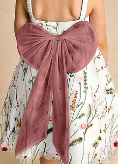 Azazie Peppa Flower Girl Dresses Ivory Amethyst A-Line Sweetheart Neckline Tulle Dress image6