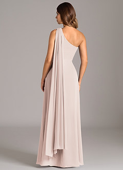 Azazie Tella Bridesmaid Dresses Rose Petal A-Line One Shoulder Chiffon Dress image6