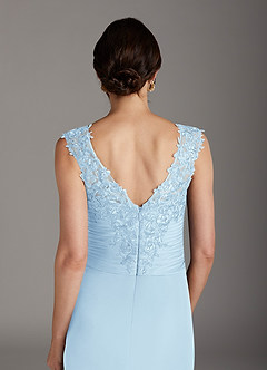 Azazie Edelin Mother of the Bride Dresses Sky Blue A-Line Sweetheart Neckline Pleated Mesh Dress image7