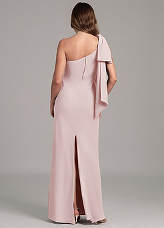 Azazie Capri Bridesmaid Dresses Blushing Pink A-Line One Shoulder Chiffon Dress image2