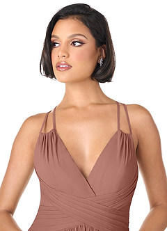 Azazie Farren Final Sale Cedar Rose A-Line Pleated Chiffon Convertible Dress image4