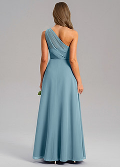 Azazie Phaedra Brautjungfernkleider A-Linie One-Shoulder Chiffon Kleid Stimmungsvolles Blau image2