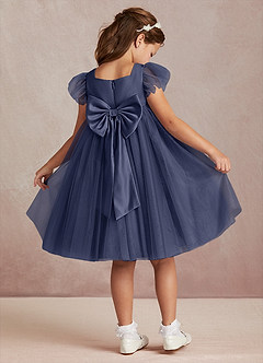 Azazie Kalio Flower Girl Dresses Stormy A-Line with Sleeves Tulle Dress image1