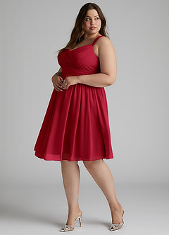 Azazie Angie Bridesmaid Dresses Scarlet A-Line Corset Chiffon Dress image13
