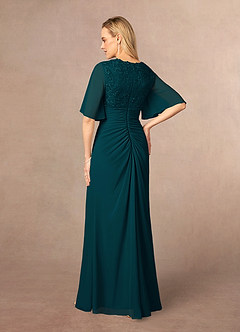 Azazie Carson Kleider für die Brautmutter A-Linie V-Hals Spitze Chiffon Kleid Kiefer image3