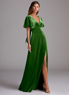 Azazie Kimber Bridesmaid Dresses Ivy A-Line with Pockets Velvet Dress image3