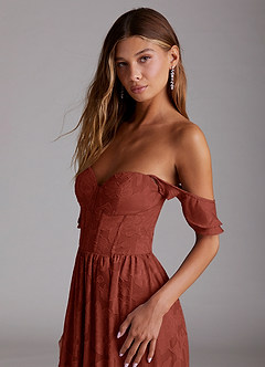 Evelyn Terracotta Corset Maxi Dress image5