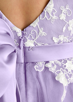 Azazie Butterfly Flower Girl Dresses Lilac A-Line Lace Dress image5