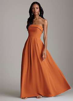 Azazie Lucienne Bridesmaid Dresses Cinnamon A-Line Strapless Chiffon Convertible Dress image5