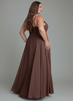 Azazie Amani Bridesmaid Dresses Ganache A-Line Pleated Chiffon Dress image8