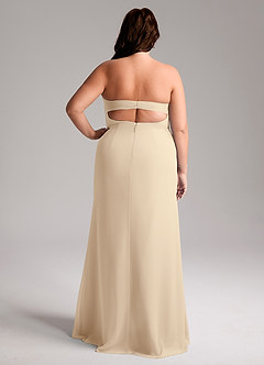 Azazie Leonis Bridesmaid Dresses Champagne Sheath Strapless Chiffon Convertible Dress image10