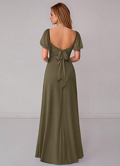 Azazie Fatima Bridesmaid Dresses Willow Green A-Line with Pockets Chiffon Dress image5