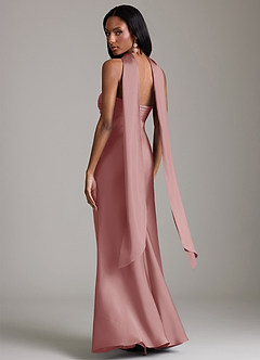 Azazie Saylor Brudtärnklänningar Klä av Sjöjungfru i Stretch Satin Axelbandslös Dammig Ros image8