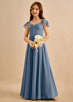 Azazie Meimei Girls Formal Blumenmädchenkleider A-Linie Plissee Chiffon Kleid Zwielichtviolett image1