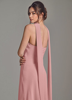 Azazie Ilana Abiti da Damigella Abito A-Line in Chiffon Senza Spalline Rosa Polverosa image6