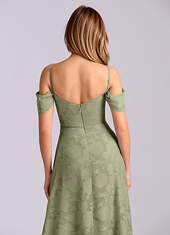 Azazie Marley Final Sale Pistachio A-Line Off the Shoulder Floral Burnout Convertible Dress image2